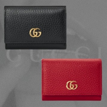 Gucci・〔GG マーモント〕レザー 三つ折りウォレット財布