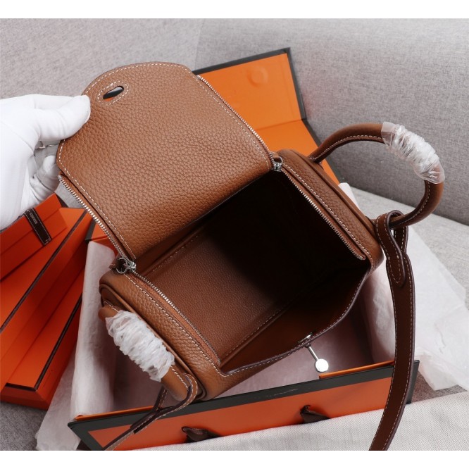 ★超入手困難★HERMES エルメス Lindy Mini リンディ ミニ ハンドバッグ ショルダーバッグ ブラウン H079086CK18-2
