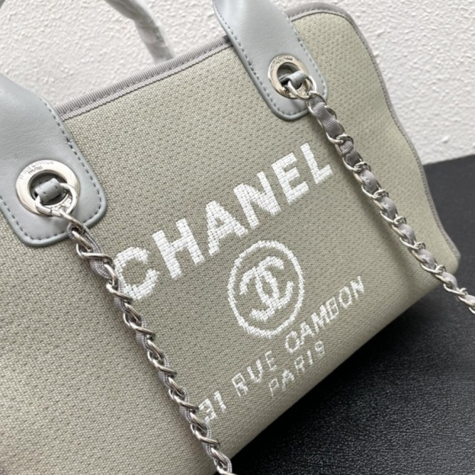 CHANELビーチキャンバスバッグキャンバストートショッピングバッグ