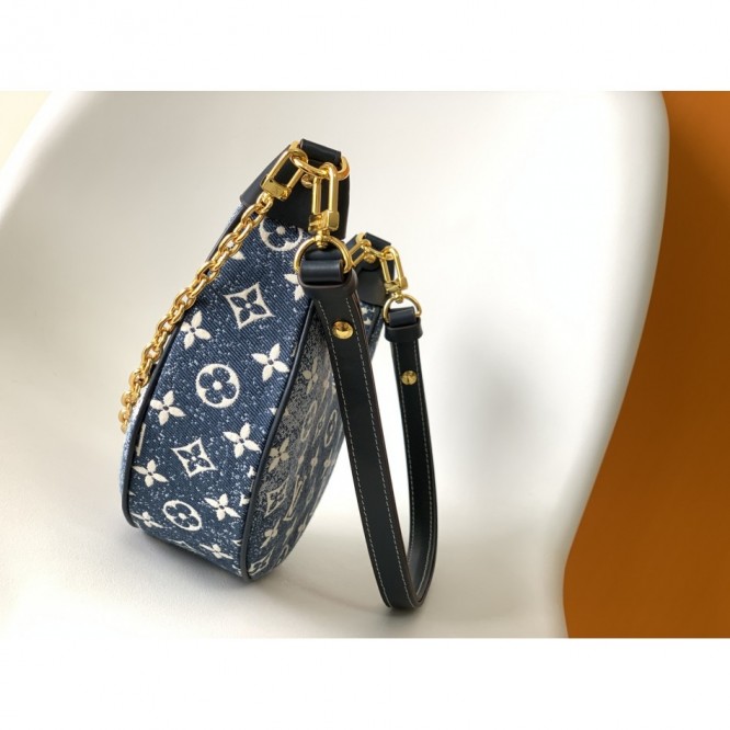  Louis Vuitton ループ 半月型 デニム バゲットバッグM81166