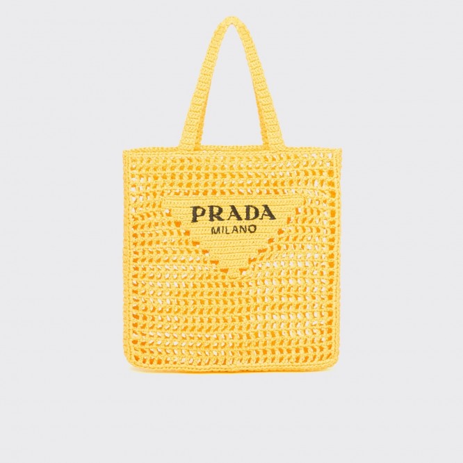 【PRADA】Raffia tote bag ロゴ ラフィア トートバッグ 2022SS新作