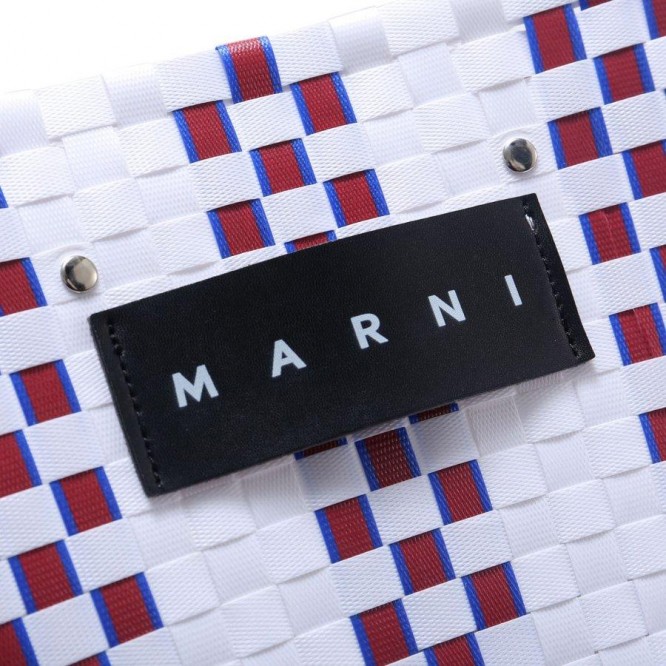 【直営購入】MARNI フラワーカフェ ピクニック バッグカゴ マルニ ハンドバッグ レディース バッグ ホワイト WHITE