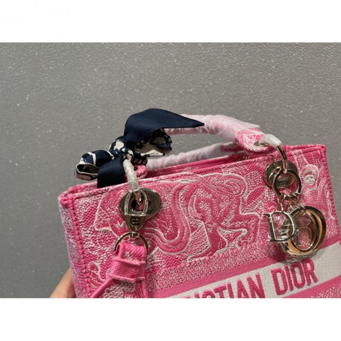 DIOR LADY D-LITE ミディアムバッグ ピンク