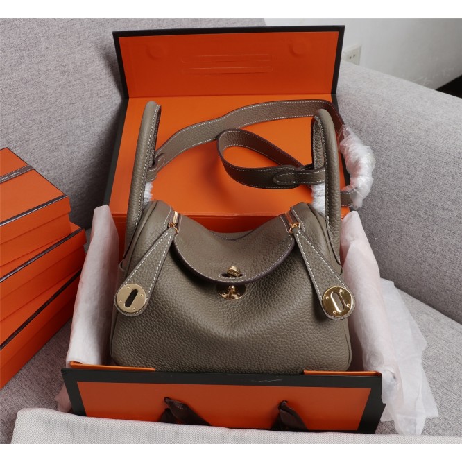 ★超入手困難★HERMES エルメス Lindy Mini リンディ ミニ ハンドバッグ ショルダーバッグ グレー H079086CK18-1