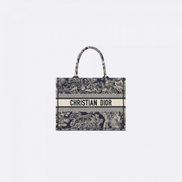 【世界中で大人気♪】Dior 2021 DIOR BOOK TOTE スモールバッグ トワル ドゥ ジュイ リバース エンブロイダリー M1296ZRGO_M928