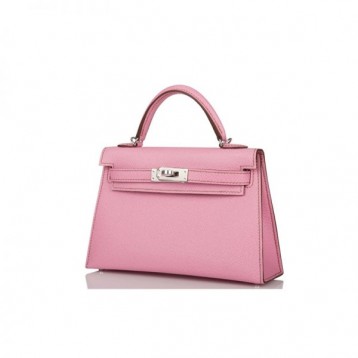 【0111更新】HERMES エルメス Kelly ケリー エプソン ピンク シルバー金具 MiniKelly ミニケリー 19cm/20cm/25cm