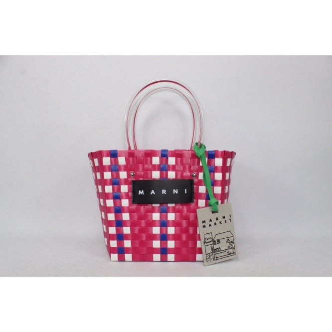 【直営購入】MARNI フラワーカフェ ピクニック バッグカゴ マルニ ハンドバッグ レディース バッグ ピンク PINK