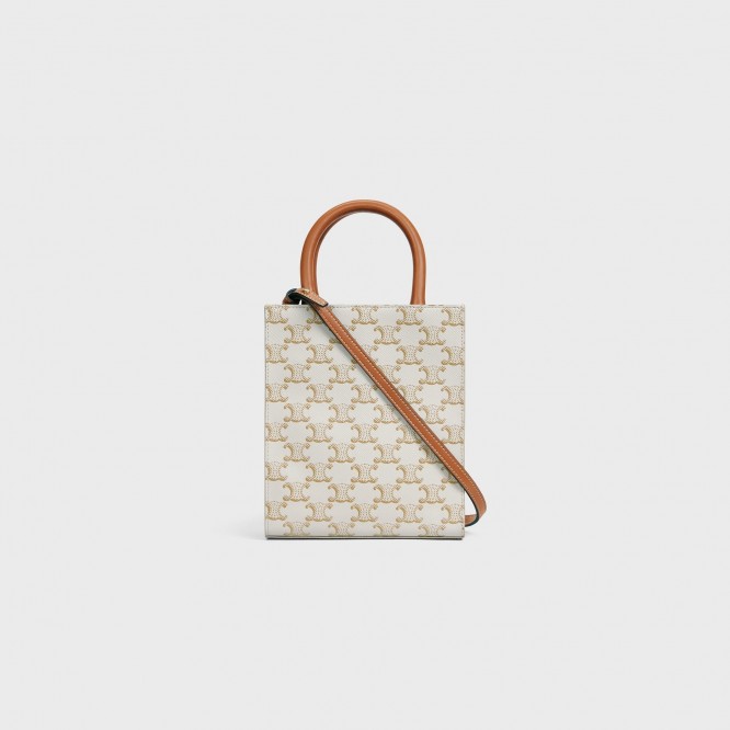 【CELINE】ミニトートバッグ ショルダー トリオンフ ベージュ