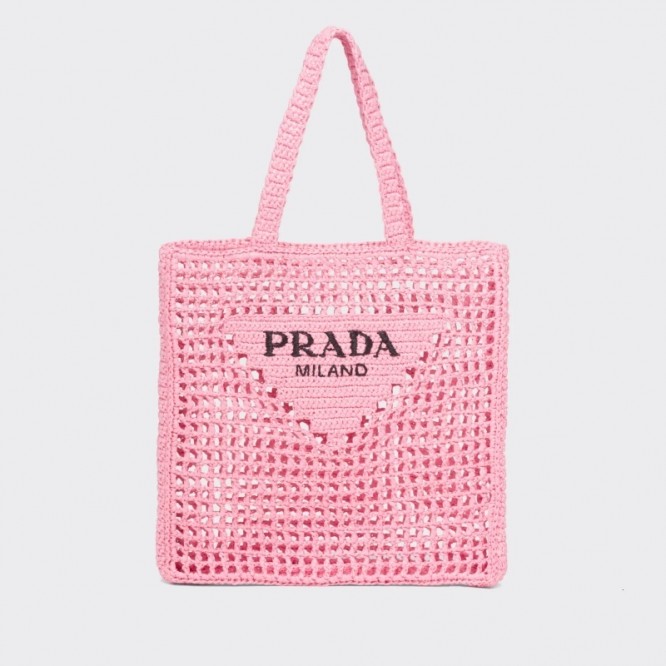 【PRADA】Raffia tote bag ロゴ ラフィア トートバッグ 2022SS新作