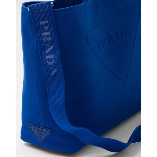 ☆大人気新作☆PRADA プラダ FROM THE RUNWAY キャンバス トートバッグ ブルー 2VG081_010_F0215_V_OLO