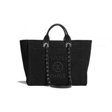 【世界中で大人気】CHANEL 20SS ドーヴィル 真珠 トート シャネル ショッピングバッグ レディース バッグ ブラック