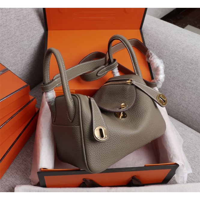 ★超入手困難★HERMES エルメス Lindy Mini リンディ ミニ ハンドバッグ ショルダーバッグ グレー H079086CK18-1