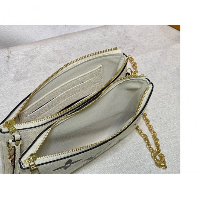 LOUIS VUITTON Monogram Empreinteポシェット ドゥーブル ジップ