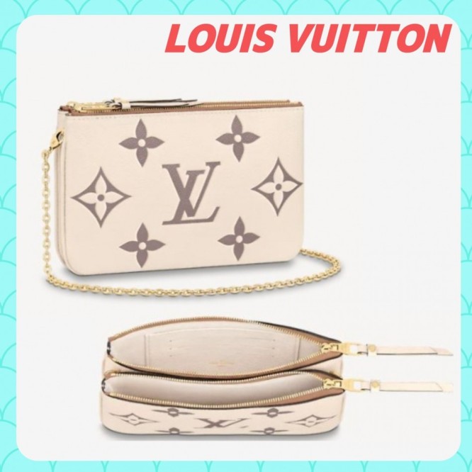 LOUIS VUITTON Monogram Empreinteポシェット ドゥーブル ジップ