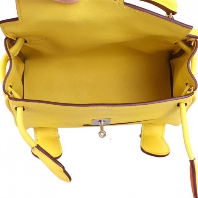 【0111更新】HERMES エルメス Kelly ケリー エプソン イエロー シルバー金具 MiniKelly ミニケリー 19cm/20cm/25cm
