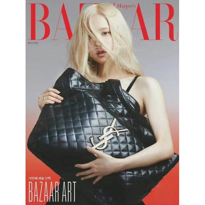 滝沢カレンさん【BLACKPINKROSE同じバッグ】SAINT LAURENTイカール マキシ ショッピングバッグ（ラムスキン／キルティン