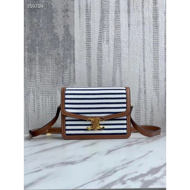 Celine刺繡生地縦型ショルダーバッグ