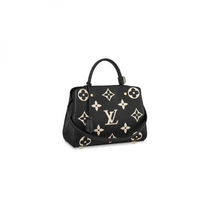 【人気商品】LOUIS VUITTON ルイ･ヴィトン モンテーニュ MM モノグラム・アンプラント ブラック ベージュ M45499