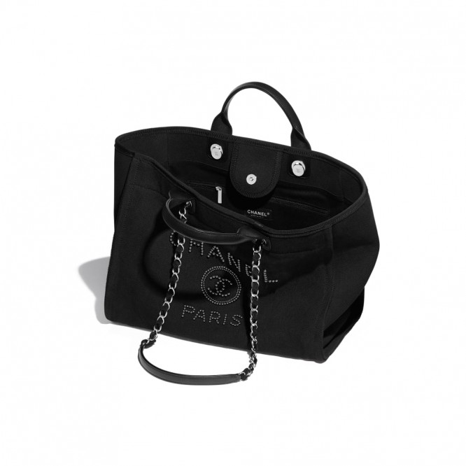 【世界中で大人気】CHANEL 20SS ドーヴィル 真珠 トート シャネル ショッピングバッグ レディース バッグ ブラック