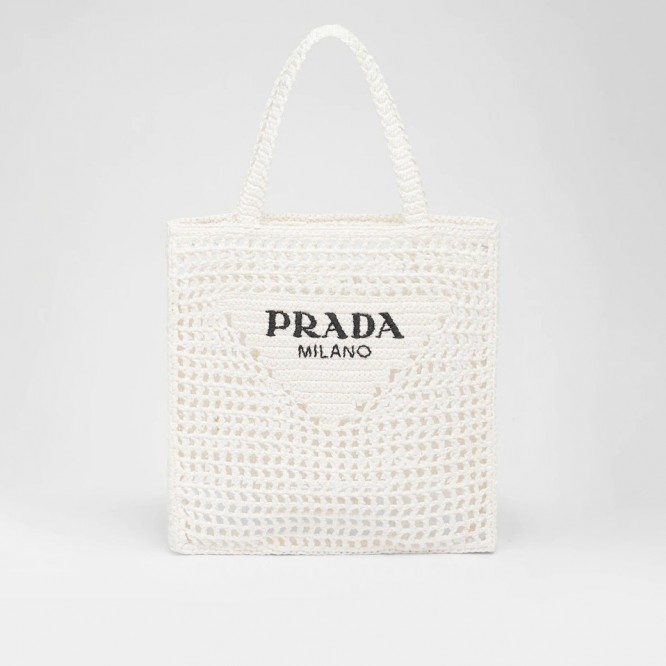 【PRADA】Raffia tote bag ロゴ ラフィア トートバッグ 2022SS新作