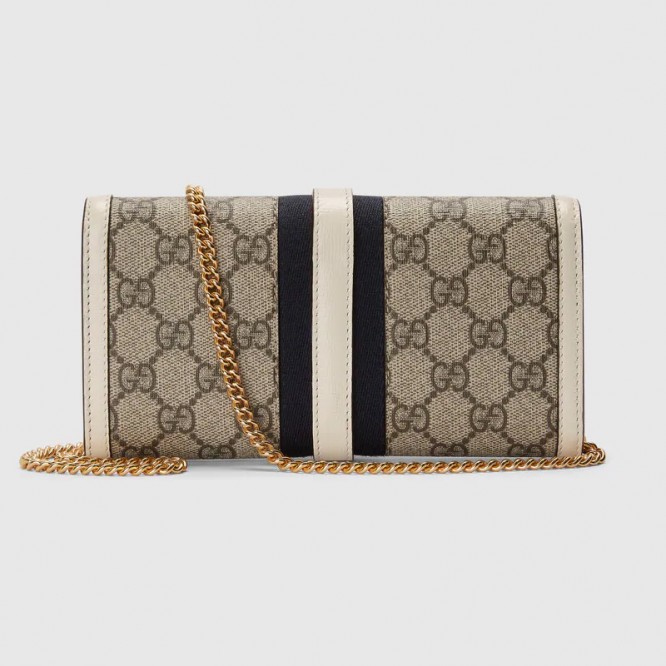 【在庫僅か☆】GUCCI グッチ 〔ジャッキー 1961〕チェーンウォレット ベージュ&エボニー GGスプリーム 652681 HUHHG 9794