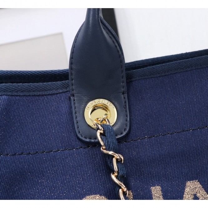 CHANELビーチキャンバスバッグキャンバストートショッピングバッグ