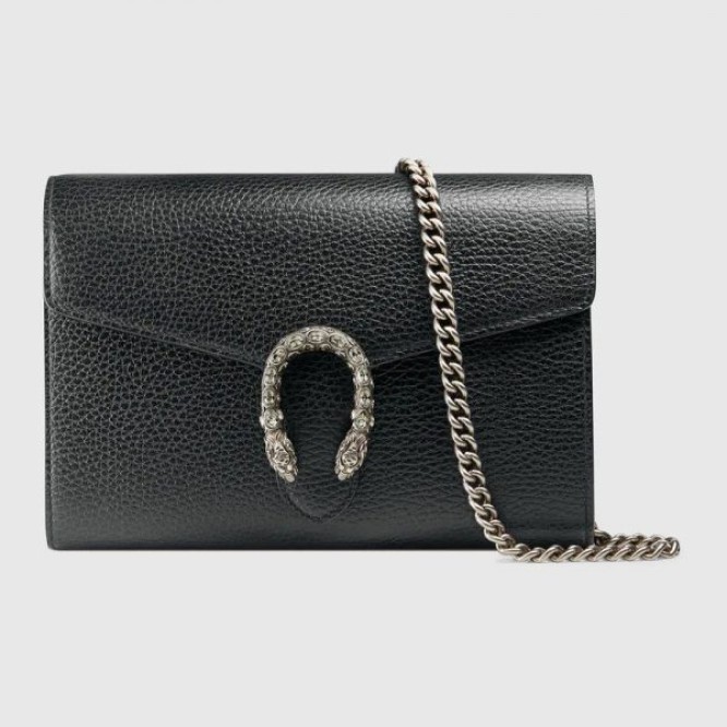 【人気アイテム☆】GUCCI グッチ 〔ディオニュソス〕レザー ミニ チェーンバッグ ブラック レザー 401231 CAOGN 8176