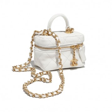 【定番♡人気の☆シャネル】CHANEL シャネル スモール ヴァニティー ケース カーフスキン ホワイト AP2194 【定番♡人気の☆シャネル】CHANEL シャネル スモール ヴァニティー ケース カーフスキン ホワイト AP2194