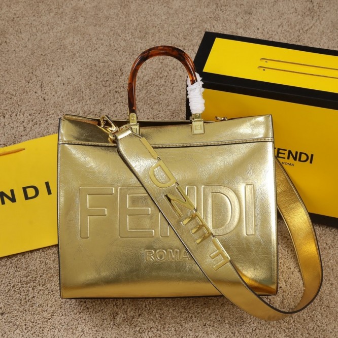 FENDI サンシャイン ミディアム トート バッグ レザー
