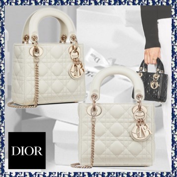 Dior ミニバッグ《LADY DIOR》ラテ Cannage ラム DHL