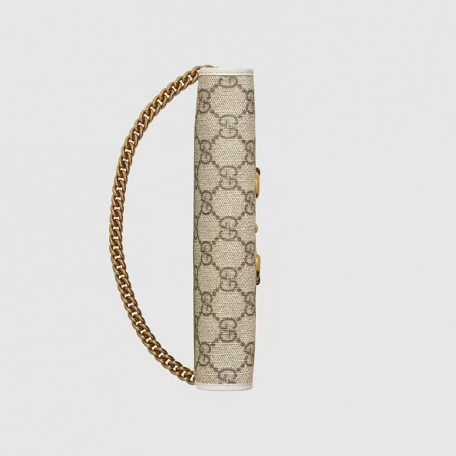 【セレブ愛用☆】GUCCI グッチ 〔グッチ ホースビット 1955〕チェーン付き ウォレット GGスプリーム/ホワイト レザー 621892 92TCG 9761