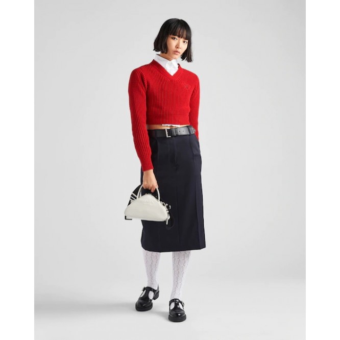 ☆大人気新作☆PRADA プラダ ホワイト レザー トップハンドルバッグ 1BB082_2BYA_F0009_V_NEO