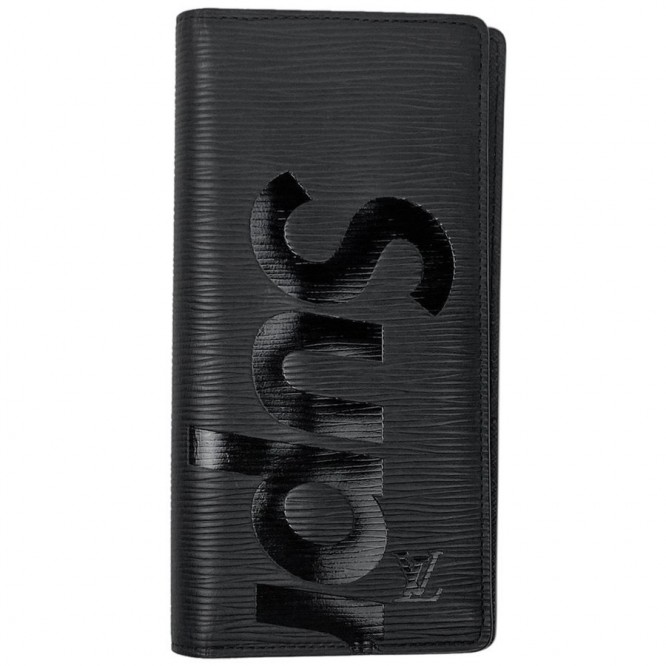 ルイヴィトン Louis Vuitton ポルトフォイユ ブラザ 札入れ 小銭入れ 二つ折り シュプリーム Supreme 長財布 エピ ノワール(ブラック) M67721