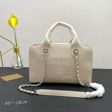 CHANELビーチキャンバスバッグキャンバストートショッピングバッグ