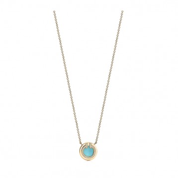 ★1129新品★Tiffany ティファニー T ダイヤモンド＆ターコイズ サークル ペンダント 67520602