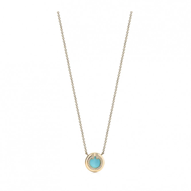 ★1129新品★Tiffany ティファニー T ダイヤモンド＆ターコイズ サークル ペンダント 67520602