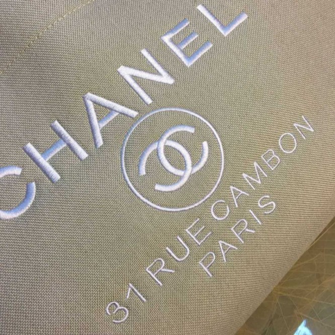 CHANELビーチキャンバスバッグキャンバストートショッピングバッグ
