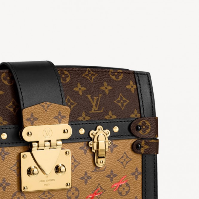 【直営購入】LOUIS VUITTON TRUNK CLUTCH トランククラッチ MONOGRAM REVERSE M43596