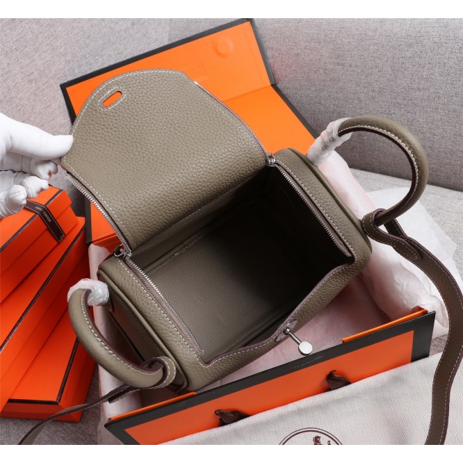 ★超入手困難★HERMES エルメス Lindy Mini リンディ ミニ ハンドバッグ ショルダーバッグ グレー H079086CK18-1