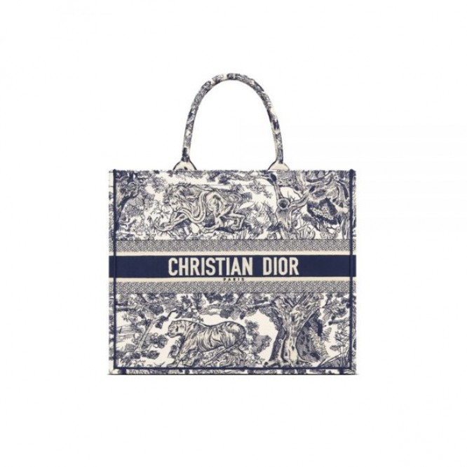 【世界中で大人気♪】Dior 2021SS DIOR BOOK TOTE ラージバッグ ブルー M1286ZTDT_M808