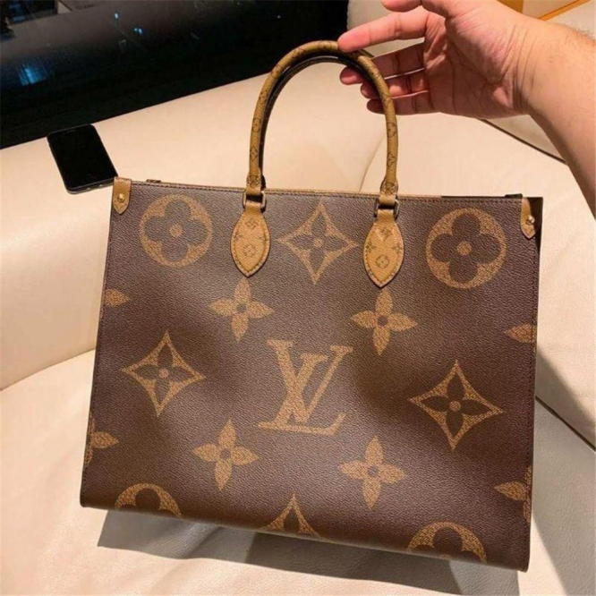 ◆Louis Vuitton◆M45495オンザゴー MM トート バッグ ブラウン