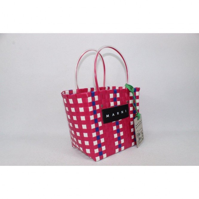 【直営購入】MARNI フラワーカフェ ピクニック バッグカゴ マルニ ハンドバッグ レディース バッグ ピンク PINK