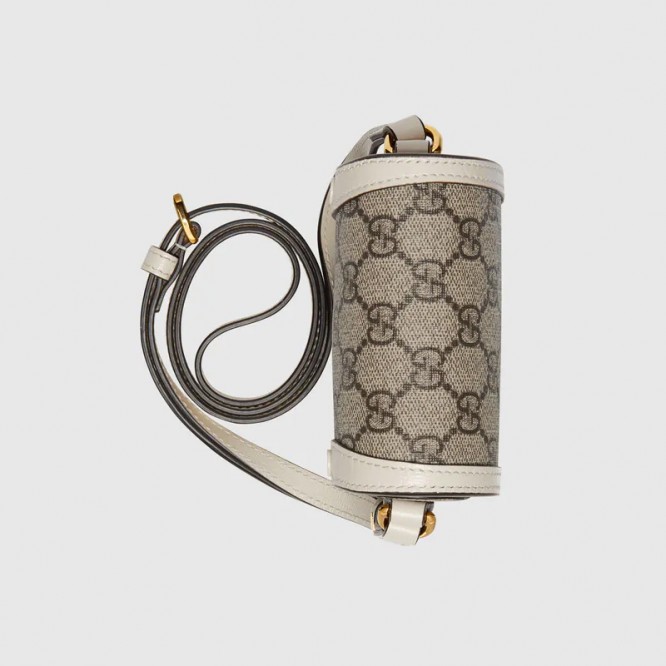 【オシャレ☆】GUCCI グッチ 〔グッチ ホースビット 1955〕ミニバッグ  GGスプリーム＆ホワイト レザー 625615 92TCG 9761