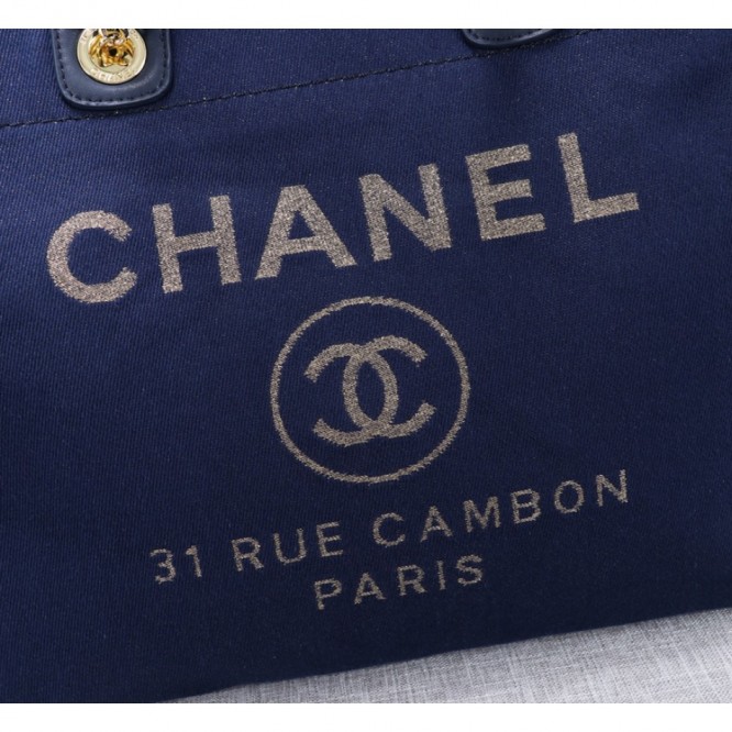 CHANELビーチキャンバスバッグキャンバストートショッピングバッグ