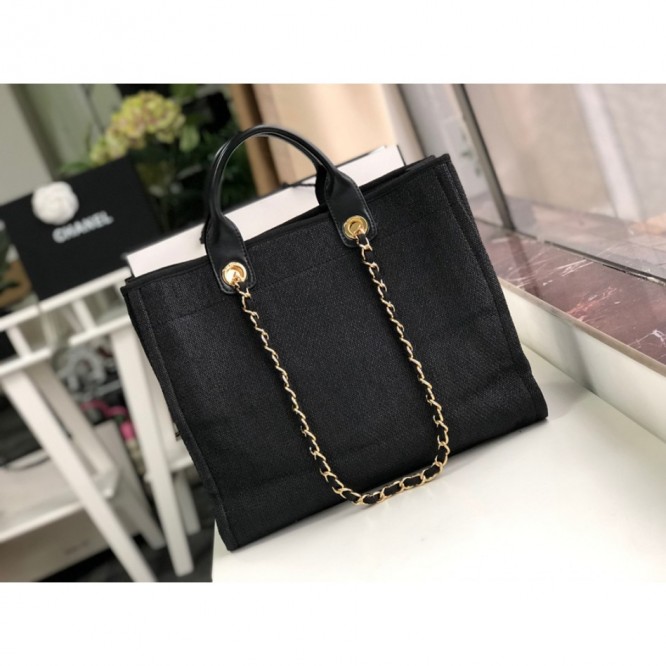 CHANELビーチキャンバスバッグキャンバストートショッピングバッグ