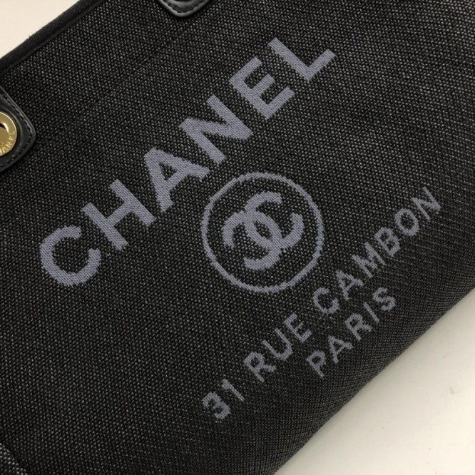 CHANELビーチキャンバスバッグキャンバストートショッピングバッグ