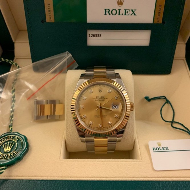 モデル オイスター、41 mm、オイスタースチール＆イエローゴールド126333