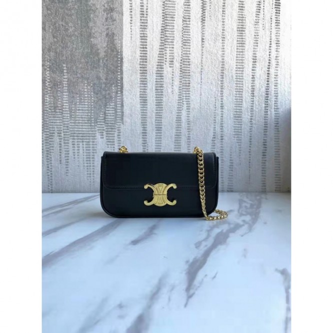 Celine・シャイニーカウレザーチェーンショルダーバッグ