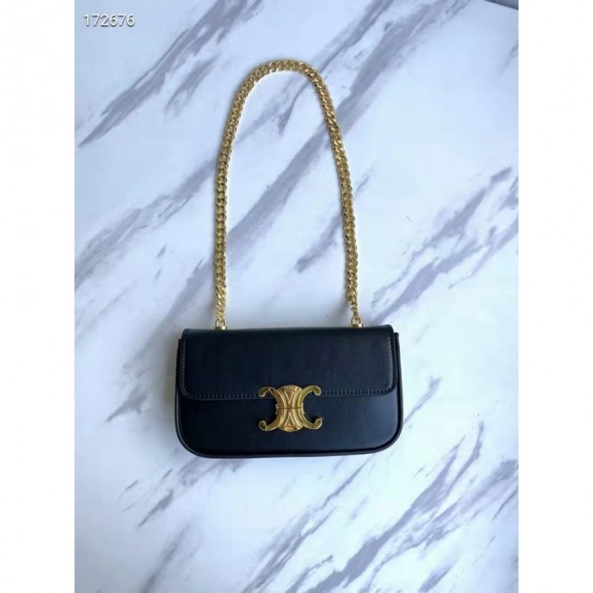 Celine・シャイニーカウレザーチェーンショルダーバッグ