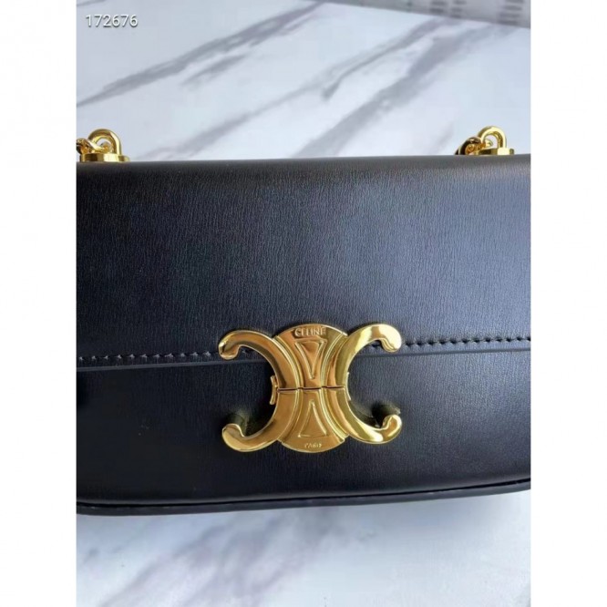 Celine・シャイニーカウレザーチェーンショルダーバッグ